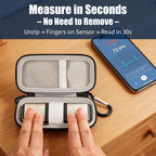 KardiaMobile measurement performed inside the open black case without removing the device