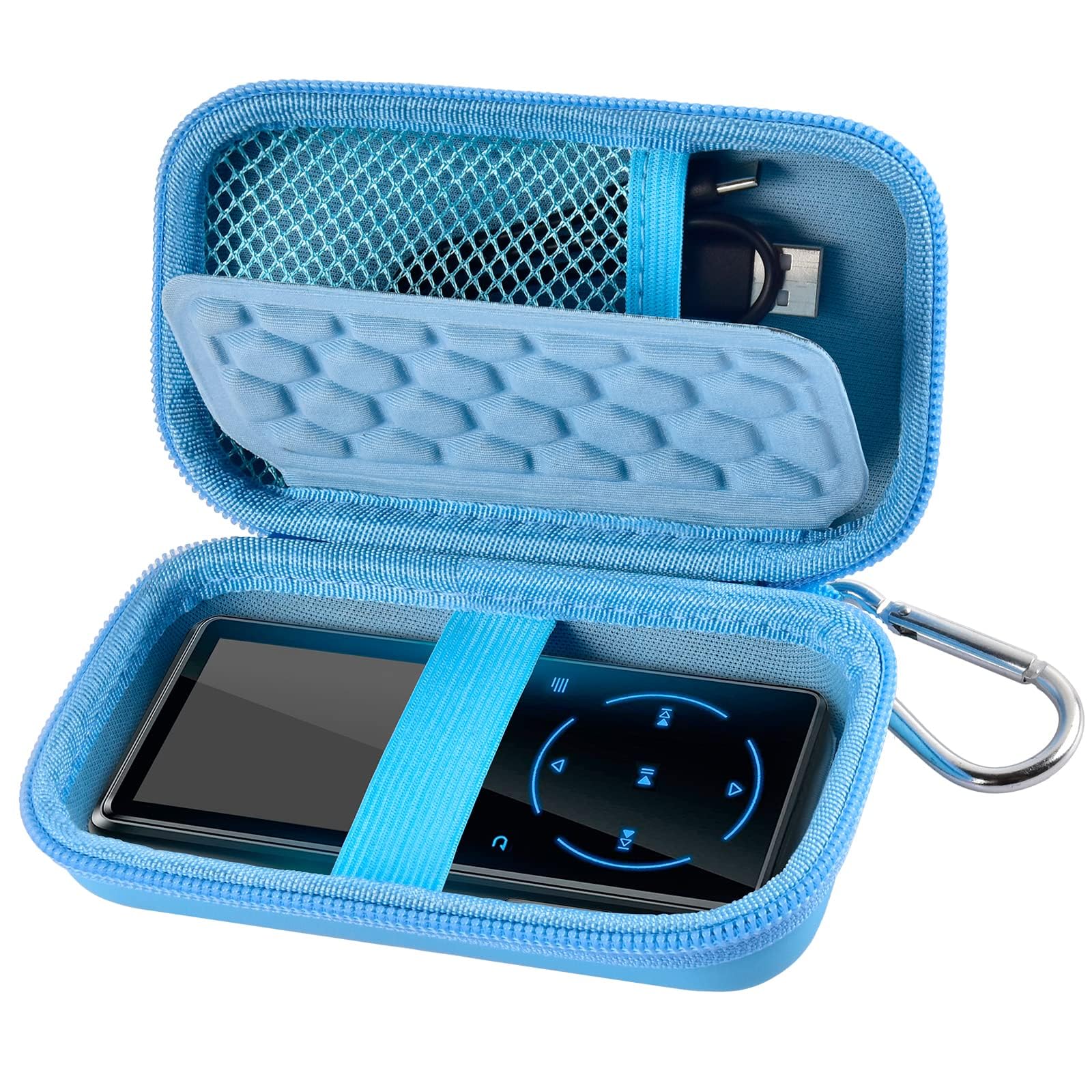 Portable MP3 & MP4 Player Travel Case | ALKOO – Blue – protective case product view
