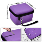 Purple camera case dimensions with scratch, impact, and water-resistant protection