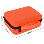 Orange label maker case dimensions: 8.85 by 6.5 by 3.93 inches