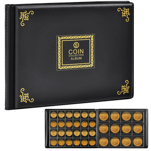 300-Pocket Coin Collection Album – Vintage pattern black – protective case product view
