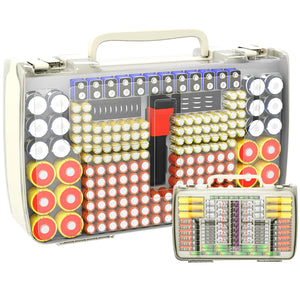 269-Slot Battery Organizer Case with Tester | ALKOO – White – protective case product view