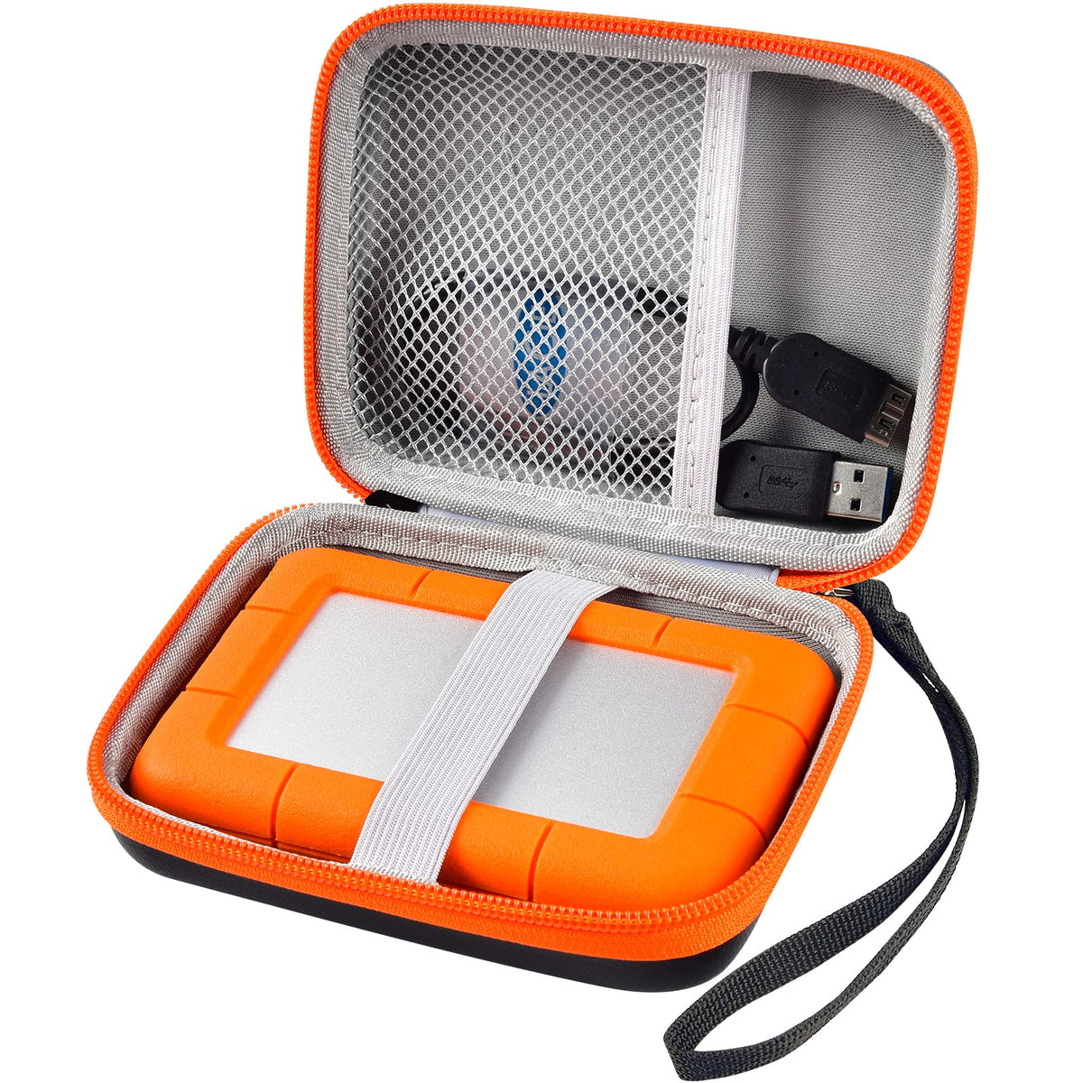 for LaCie Rugged Mini Hard Drive Case | ALKOO – Orange – protective case product view