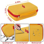 Yellow and red multimeter case dimensions with impact, scratch, and water-resistant protection