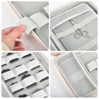 Beige clipper case interior with adjustable elastic straps, mesh pocket, and padded compartments
