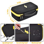 Large black and yellow multimeter case dimensions with impact, scratch, and water-resistant protection