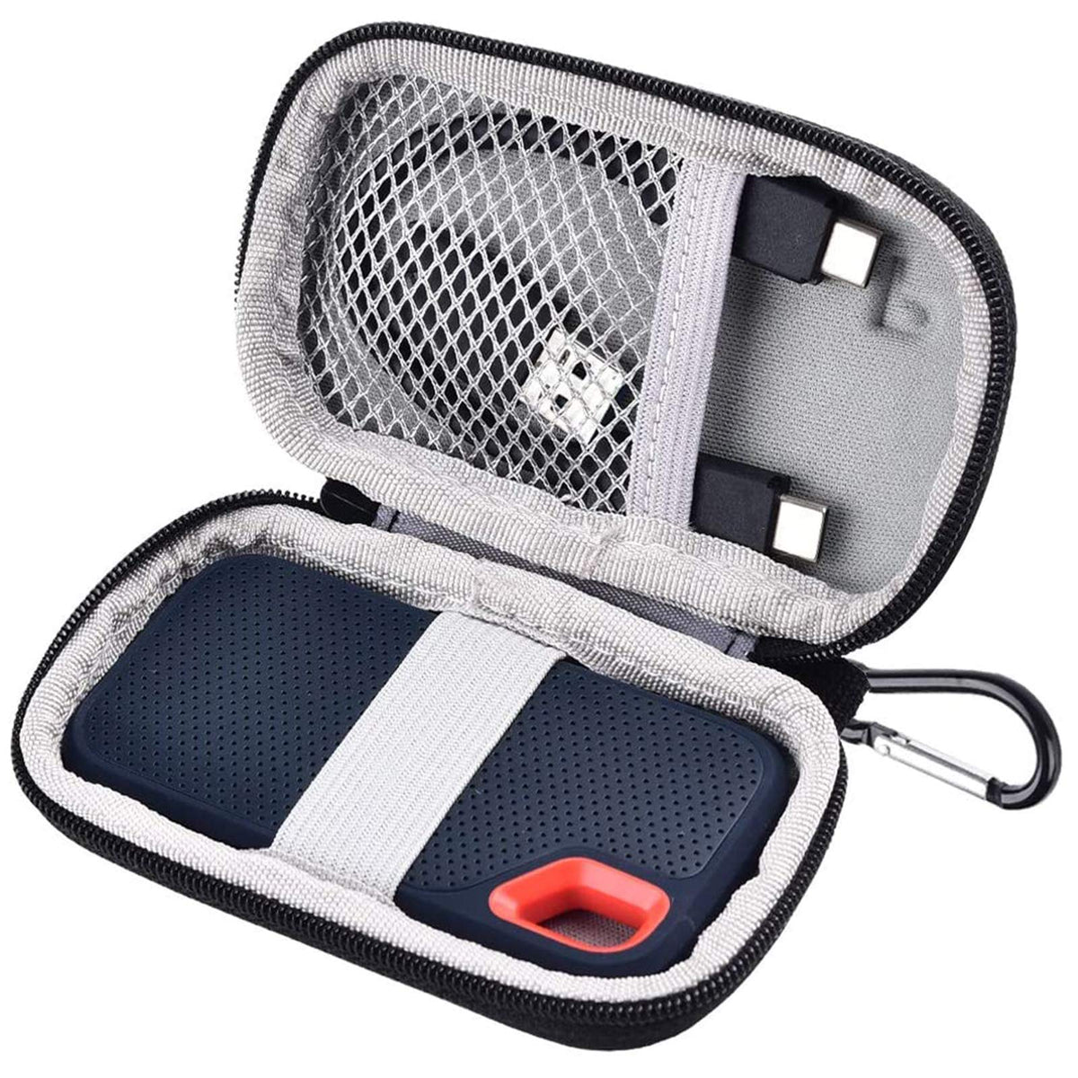 for SanDisk Extreme Portable SSD Case | ALKOO – Black – protective case product view