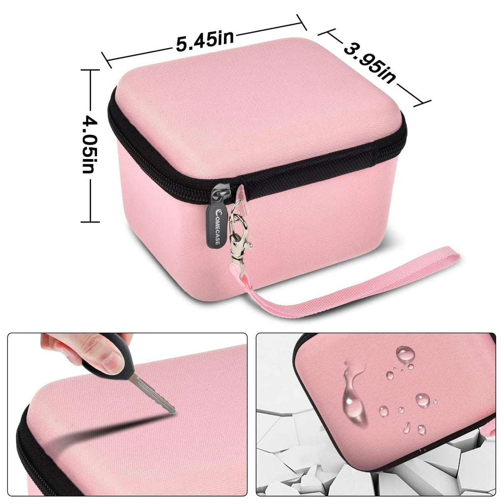Pink camera case dimensions with scratch, impact, and water-resistant protection