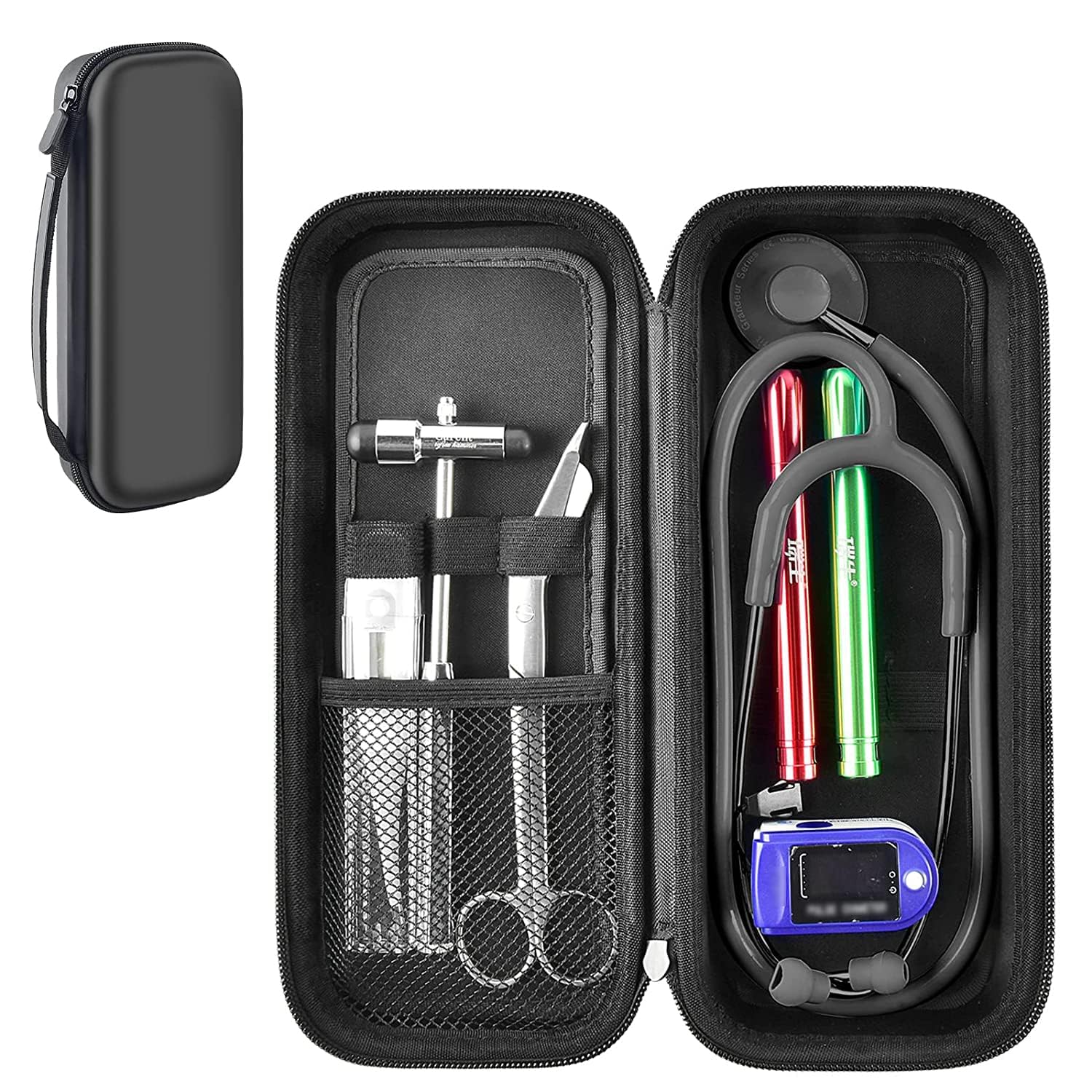 Stethoscope Case for Littmann, MDF & Omron | ALKOO – Black – protective case product view